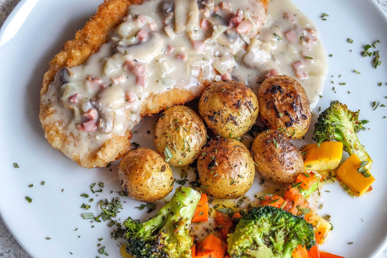 schnitzel, pork schnitzel, meal, tasty, feed, nourishment, food, potatoes, triplets, schnitzel, schnitzel, schnitzel, schnitzel, schnitzel